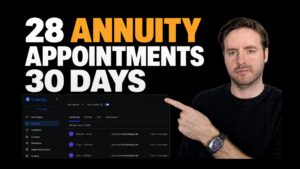 Annuity case study thumbnail showing 28 appointments in 30 days without arrow and with Advisor Systems branding
