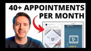 Facebook Ads case study thumbnail showing the advisor portrait, 40 plus appointments per month headline, and campaign preview in the original video thumbnail style